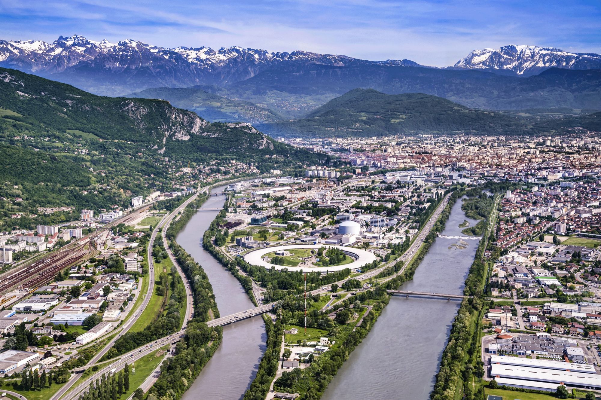 Aerial view of Grenoble, France